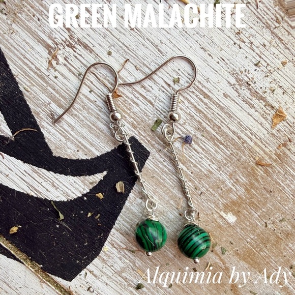 Alquimia Jewelry - Alquimia Elegant Green Malachite Earrings